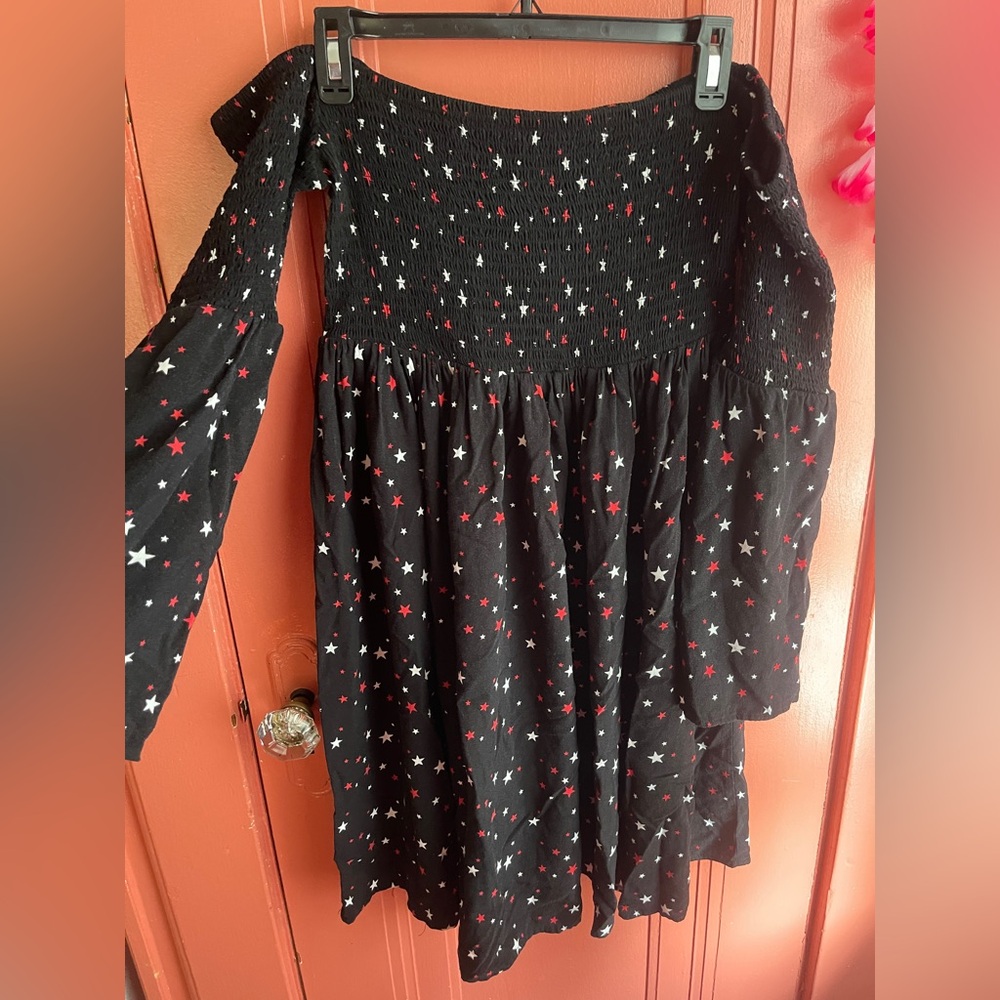 Torrid Black Dress with Red and White Stars